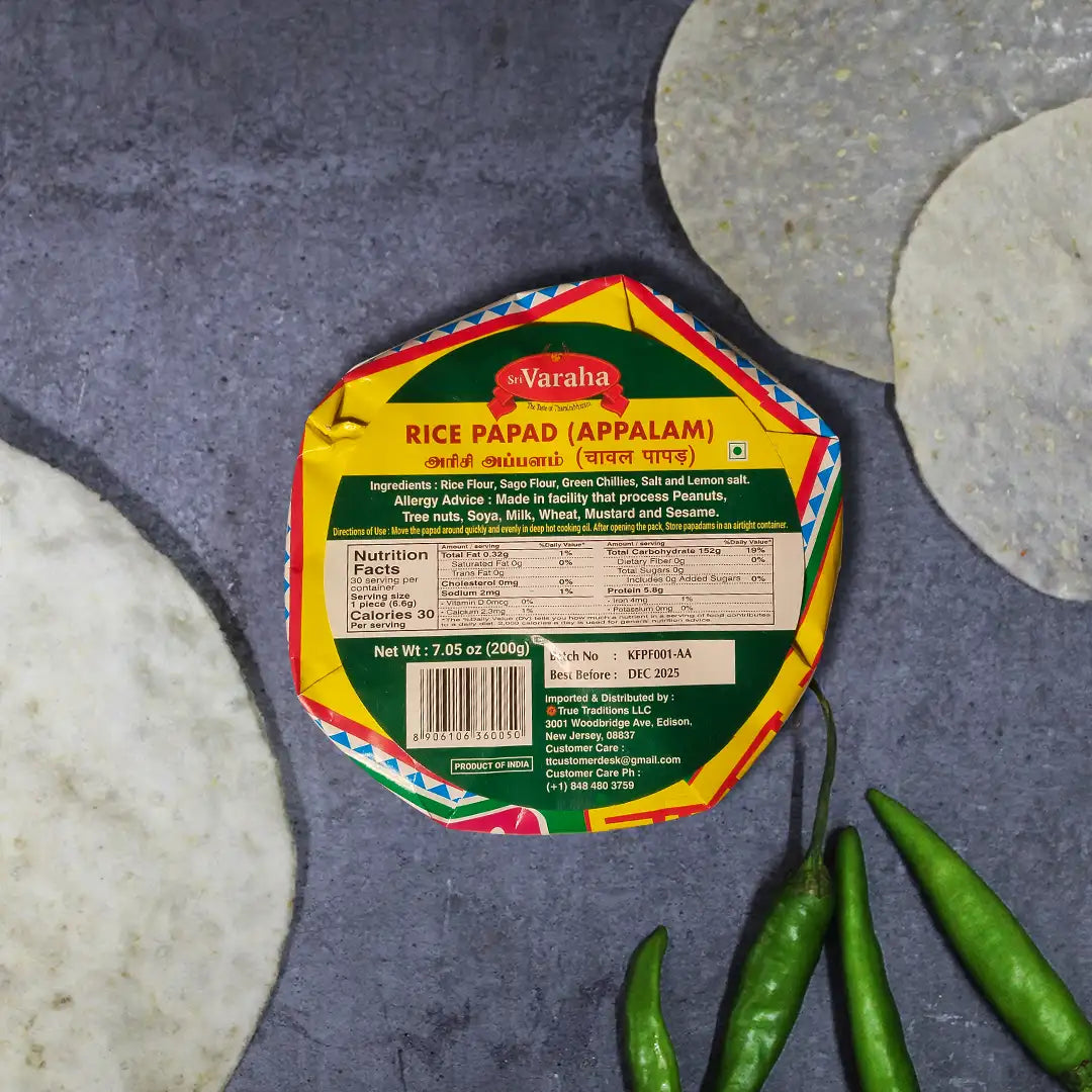 SriVaraha Foods Kallidaikurichi Arisi Appalam Rice Papad 
