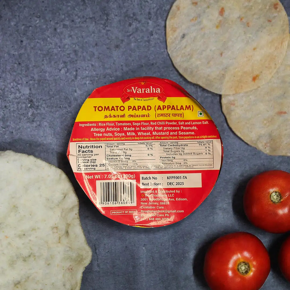 SriVaraha Foods Tomato Thakkali Appalam Tomato Papad